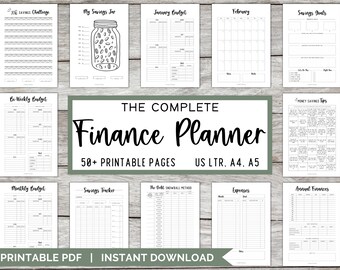 Budget Planner Printables, Financial Planner Printables, PDF over 50 pages