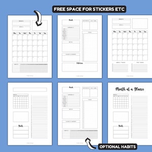 Blank Monthly Calendar, Monthly Calendar Printable, Month at a Glance ...