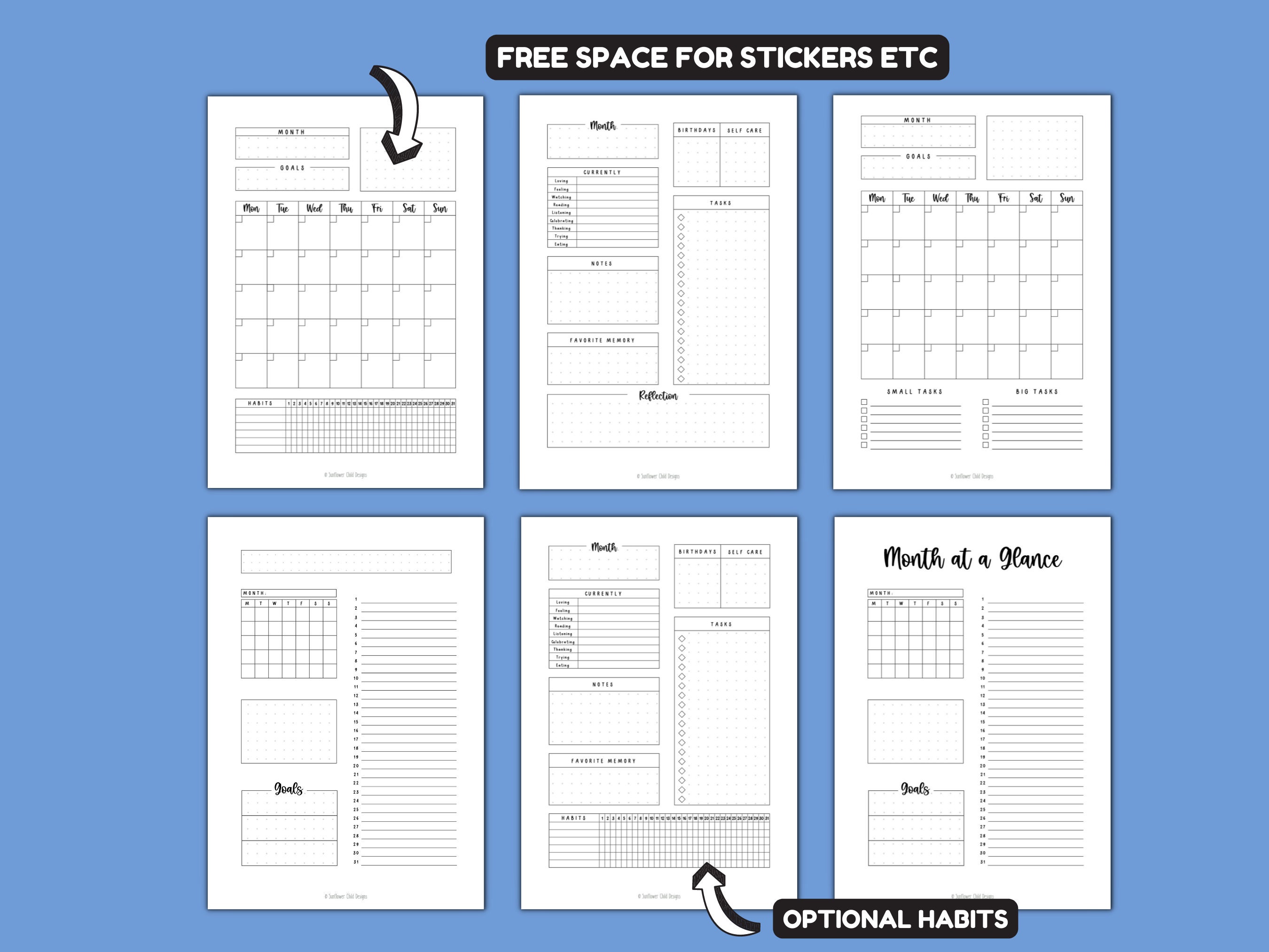 Blank Monthly Calendar Monthly Calendar Printable Month at a Glance Blank Monthly Calendar Monthly Calendar Printable Month at a Glance