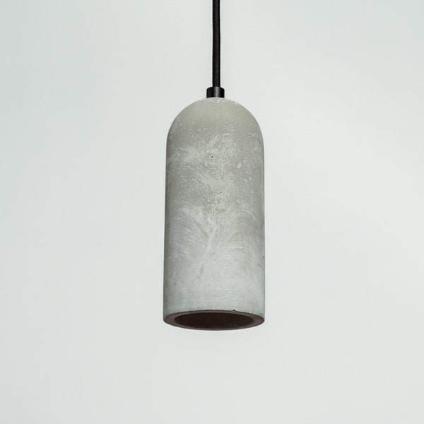 Lampe ronde minimaliste pendante en béton, luminaire à cylindre en béton brut, éclairage à cylindre design, design scandinave, accessoires