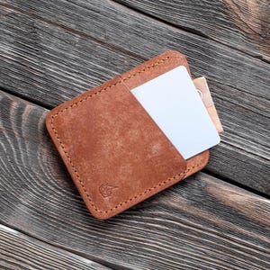 Porta-cartões de couro, Porta-cartões feito à mão, Carteira para cartões, Carteira para dinheiro, Carteira masculina, Carteira para homens, Carteira de presente, Presente para ele