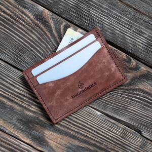 Porta-cartões de couro, Porta-cartões feito à mão, Carteira para cartões, Carteira para dinheiro, Carteira masculina, Carteira para homens, Carteira de presente, Presente para ele