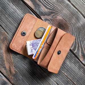 Carteira de couro, Carteira feita à mão, Carteira dobrável, Carteira para cartões, dinheiro e moedas, Carteira masculina, Carteira para homens, Carteira de presente, Presente para ele