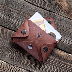 Portafoglio in pelle, Portafoglio fatto a mano, Portafoglio bifold, Portafoglio per carte, soldi e monete, Portafoglio da uomo, Portafoglio per uomo, Portafoglio regalo, Regalo per lui
