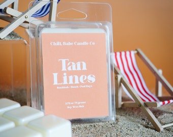 Sunblock Scented Wax Melt, Smells like sunscreen, Headache Free, Soy Wax Base, Housewarming Gift, Handmade Wax Tart, Beach and pool days