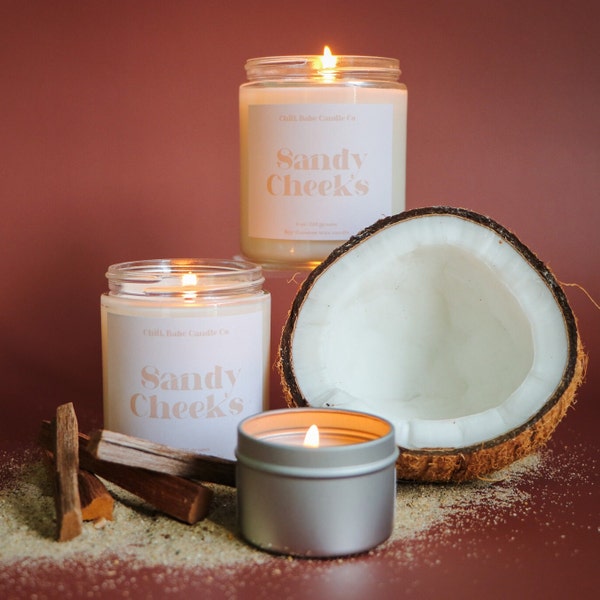 Coconut Milk, Sandalwood, Tonka Bean Candle, Headache Free, Coconut Soy Wax Base, Housewarming Candle, Warm Scent, Woody scent, jar with lid