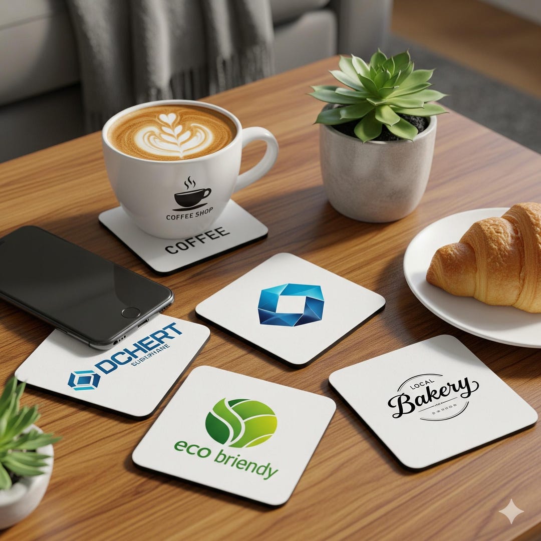 Custom Branded Logo Coasters: Business Branding, Party Favors - Etsy