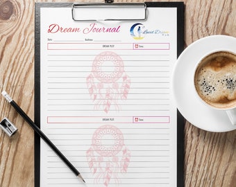 Dream Journal, Printable PDF, 3 Pages, Dream Interpretation Log
