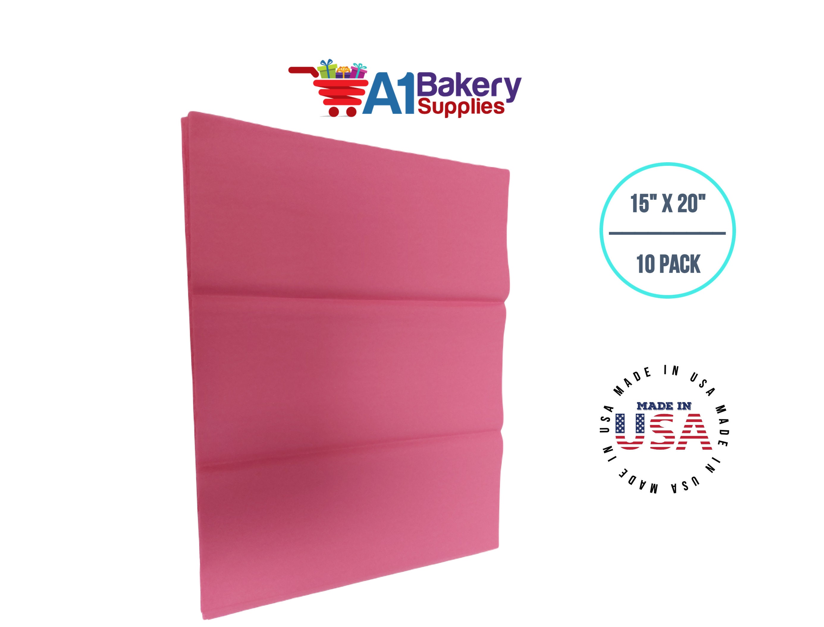 Feronia Packaging Hot Pink Tissue Paper Squares, Bulk 10 Sheets, Premium Gift Wrap and Art Supplies for Birthdays, Holidays, or Presents, Large 15