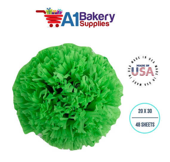 48 Large Groovy Green Gift Wrap Pom Pom Tissue Paper 20x30