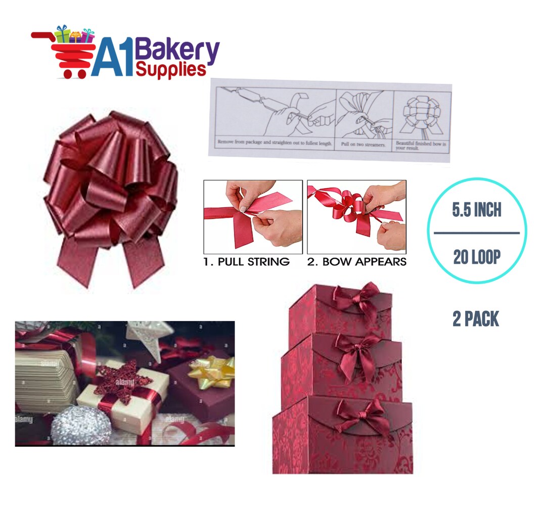 Burgundy Pull Bow for Gift Wrapping Gift Bows Pull Bow With Etsy