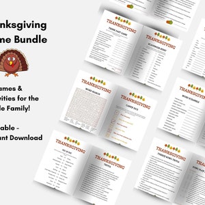 Thanksgiving Printable Kids Thanksgiving Printable Game Thanksgiving Games Printable Thanksgiving Games Thanksgiving Game Bundle image 1