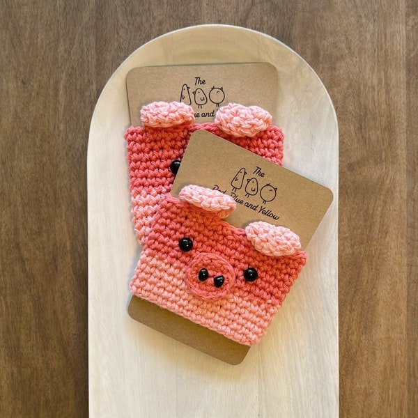 Piggy | crochet cup sleeve, crochet cup cozy, animal cup cozy, cute cup cozy, cup cozy, cup sleeve, gifts for him, gifts for her, cute gifts