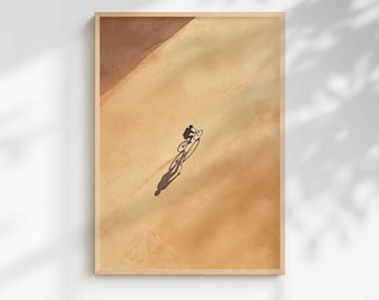 Impression d'art cycliste minimaliste | Décoration du désert neutre et chaud (téléchargement numérique)