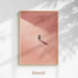 Minimalist Dancing Couple Print - Blush Pink Bedroom Wall Art (Digital Download)
