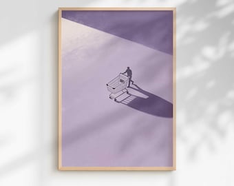 Impression d'art de caddie minimaliste | Décoration de bureau ombre violette (téléchargement numérique)