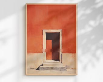 Impression de porte en terre cuite | Art minimaliste pour l'entrée (téléchargement numérique)