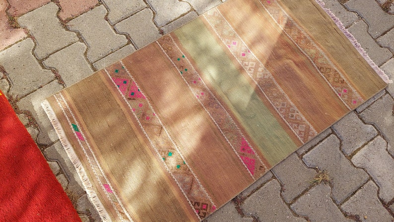 2x3 Unique Vintage Handmade Turkish Rug 2.2x2.9 Ft, Boho Home Decor Rug, Modern Home Decor Rug Housewarming Gift, Ethnic Rug 10x14 Kilim Rug image 1