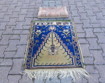 2x3 Handmade Vintage Turkish Rug , Neutral Rug , Bohemian Rug, Accent Doormat Bathroom Rug, Home Decor Rug, Housewarming Gift, Antique Rug