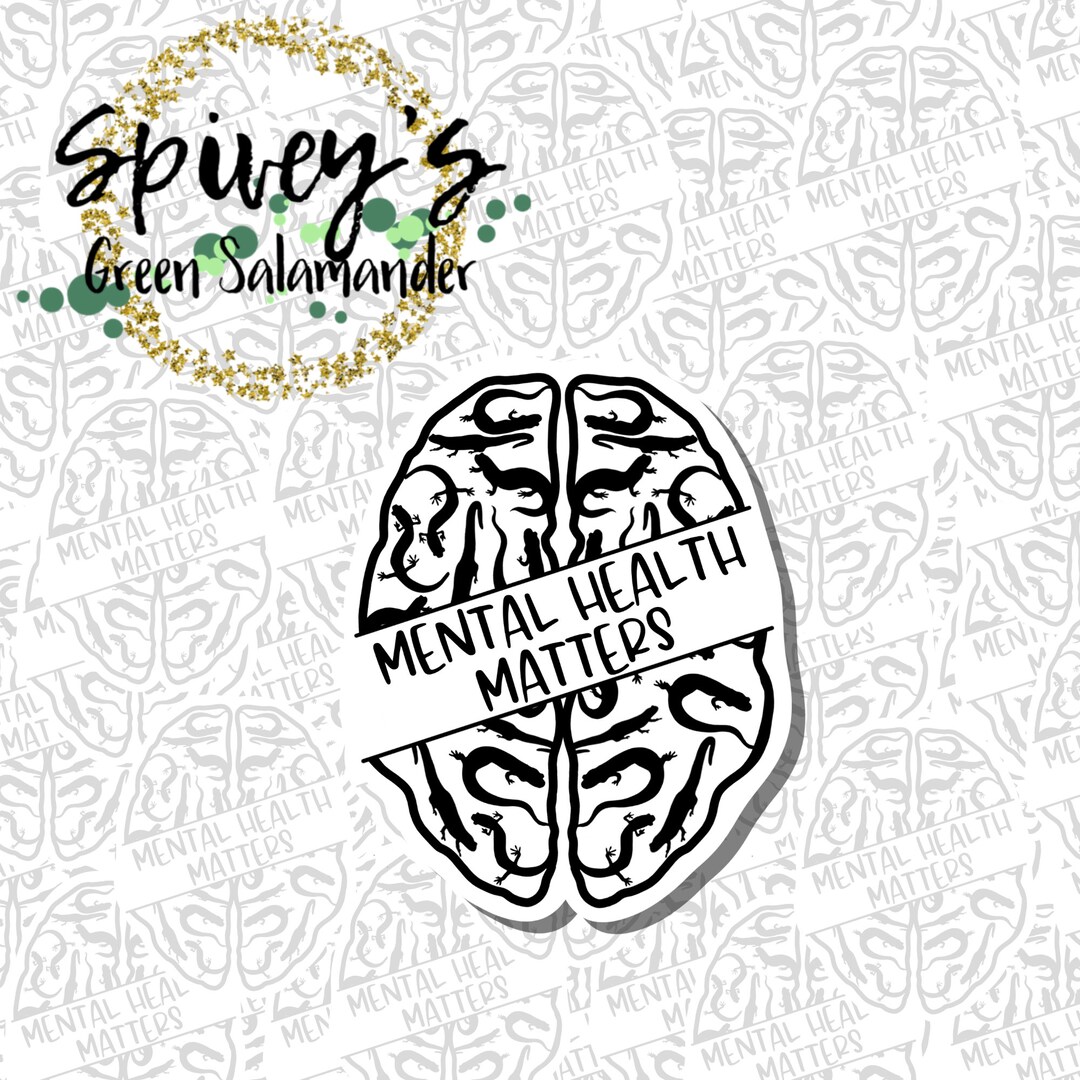 Mental Health Matters Sticker Salamander Brain Sticker Mental Health ...