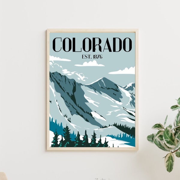 COLORADO State Geometric Graphic Digital Art Print Download, Wall Poster, Abstract Color Art, Dorm Poster, Boho Printable Art, Nature