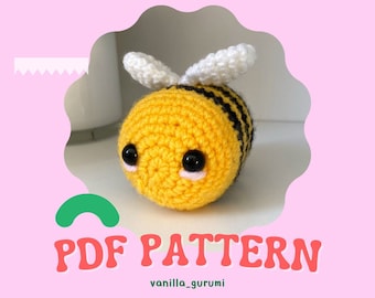 Handmade crochet amigurumi bee PDF PATTERN / PATRÓN abeja amigurumi