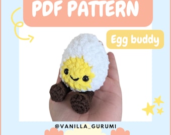 Schema PDF per uncinetto &quot;Egg Buddy&quot; / amigurumi / uncinetto kawaii / schema per principianti