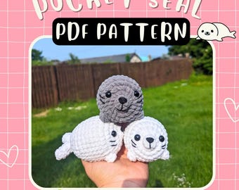 Modello PDF con sigillo tascabile / modello per principianti / uncinetto con animali / informazioni sull&#39;uncinetto
