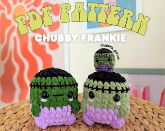 PDF PATTERN | Chubby Frankie Amigurumi | Crochet pattern | No sew beginner Halloween pattern