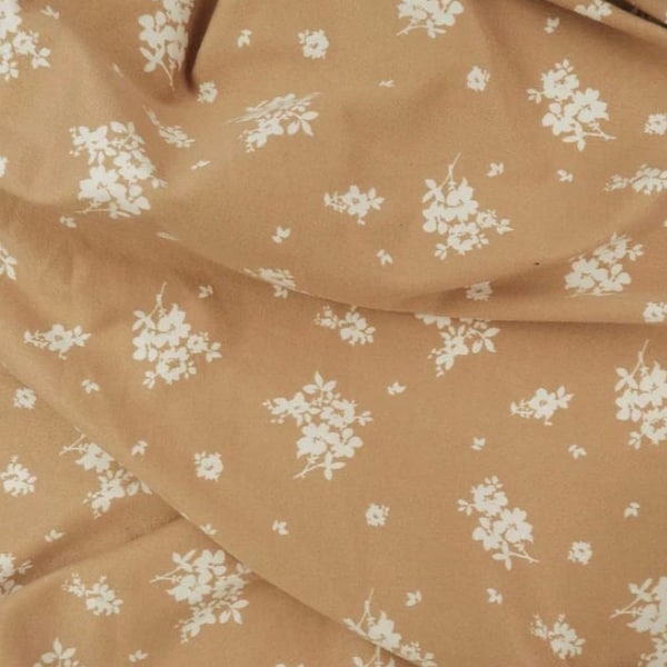 Mustard floral knit fabric. By the yard - WHOLESALE price