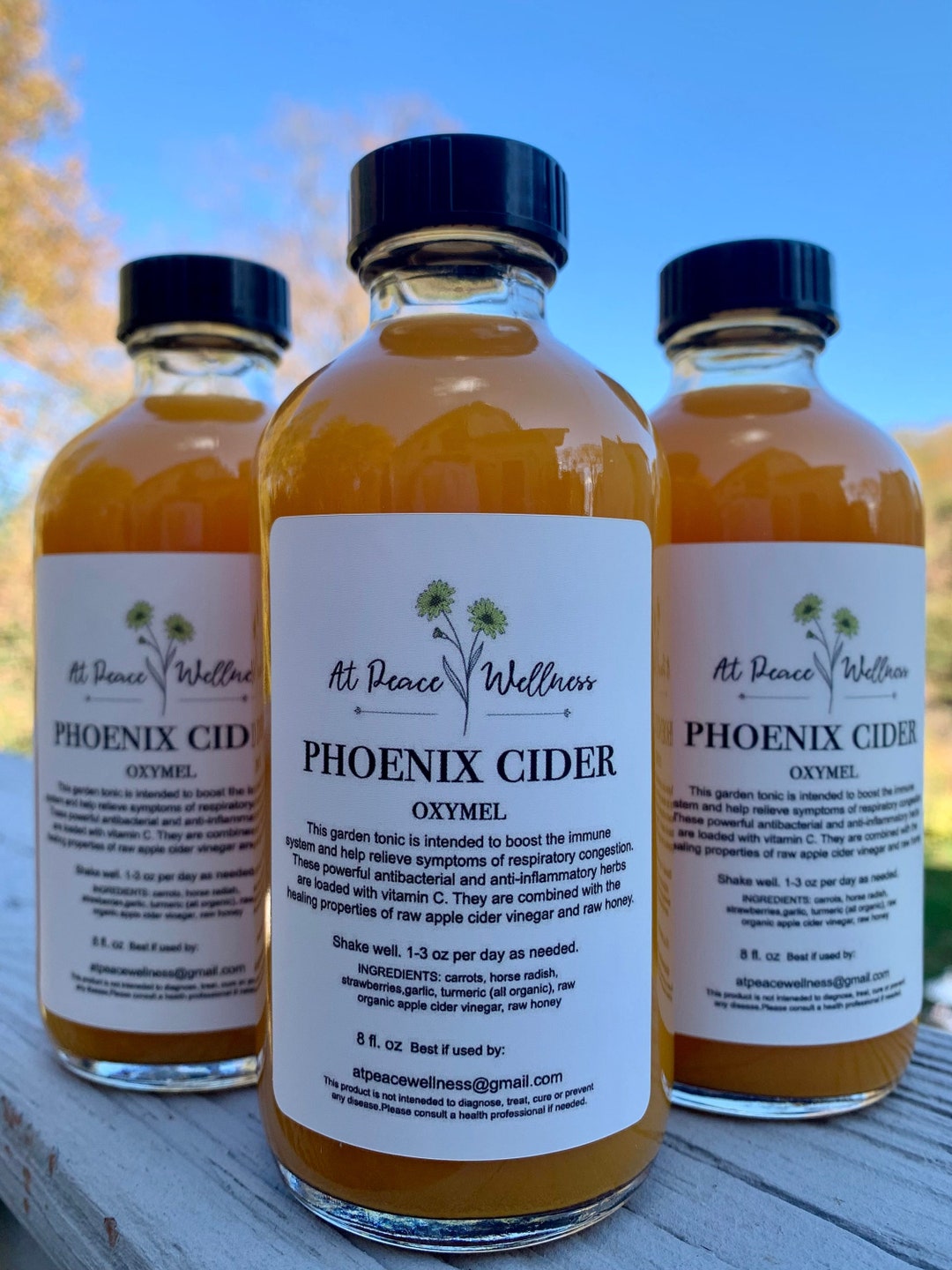 Phoenix Cider, Oxymel, 8 Oz, Herbal Extract, Carrots, Horse Radish