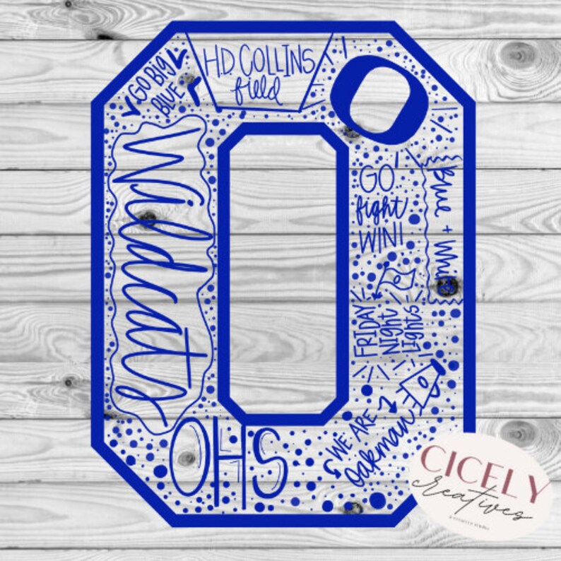 Oakman High School Wildcats Hand Drawn Hand Lettered Etsy
