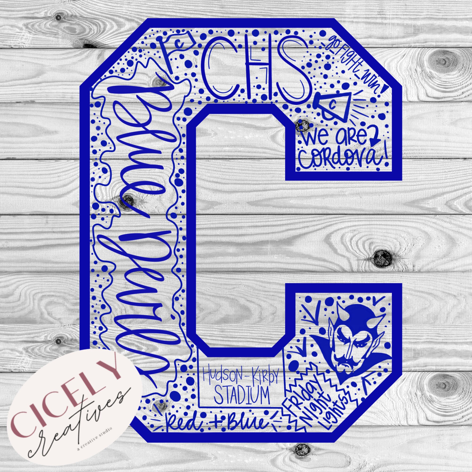 Cordova High School Blue Devils Sublimation Spirit Png Etsy