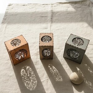 Tree Of Life LANTERN CANDLE HOLDER, Wood Tealight Holder, Flameless Candles, Tree Of Life, Tree Of Life Wooden Tealight Latern Candle Holder shown in an AI-generated listing photo