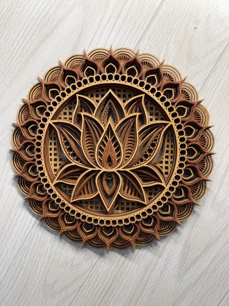 Elevate your space with our stunning wooden lotus mandala, a beautiful round floral design that embodies tranquility and harmony. Perfect for boho spiritual homes, it serves as a calming centerpiece or wall art. Ideal for meditation spaces, living rooms, or as a thoughtful gift!