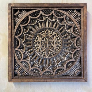 MANDALA WALL ART – Sacred Geometry Art – 3D Wood Wall Art – Wood Wall Hanging – Boho Wall Decor – Wood Mandala Art – Psychedelic Wall Art