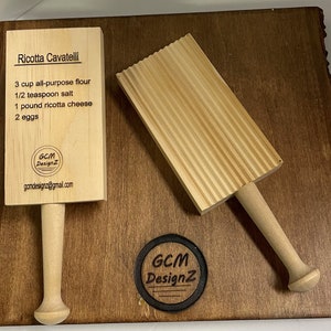 Tessco 4 Pieces Gnocchi Board Wood Pasta Board Beechwood 8.46 Inches with 4  Pieces Roller Gnocchi Paddle Pasta Making Tools Gnocchi Pasta Board Set