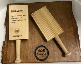 Italienisches Cavatelli Pasta Brett – Nudelbrett aus Holz – Nudelbrett mit Lasergravur – Geschenk für den italienischen Koch