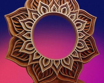 WOODEN Mirror, MANDALA Mirror, BOHO Mirror, Aesthetic Stylish, Beautiful Design, Yoga, Spiritual, Handmade Home Décor Mirror