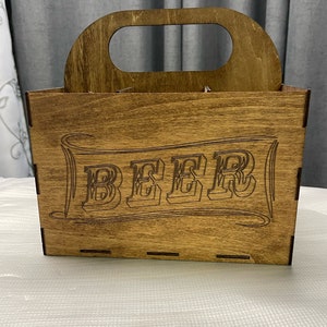 Wooden Beer Carrier – Beer Engraved Caddy – Six Pack Beer Holder – Beer Tote – Personalized Beer Caddy – Bottle Carrier – Beer Lover Gift