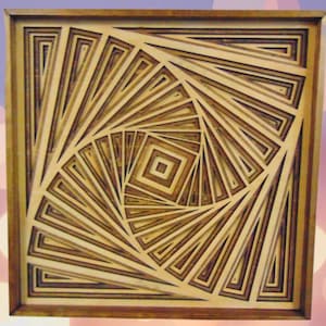 Multilayered Square Decor – Wooden Geometric Mandala – Layered Wall Art – Wooden Wall Decor – Modern Square Mandala – Housewarming Gift Idea