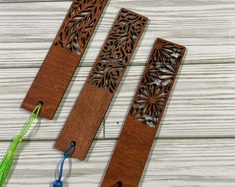 Unique Wooden Bookmark – Handmade Bookmark with Tassel – Cute Flower Bookmark – Fancy Wood Bookmark – Book Page Holder – Gift for Book Lover