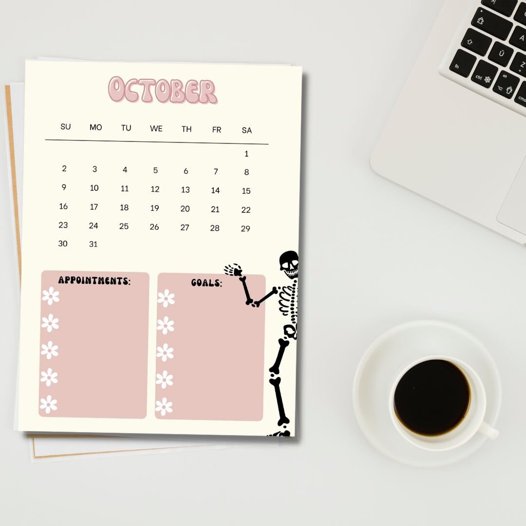 October Calendar, Monthly Calendar Printable, Monthly Appointments ...
