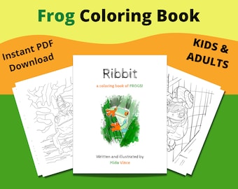 Frog Coloring Book for Kids and Adults | Printable PDF Download