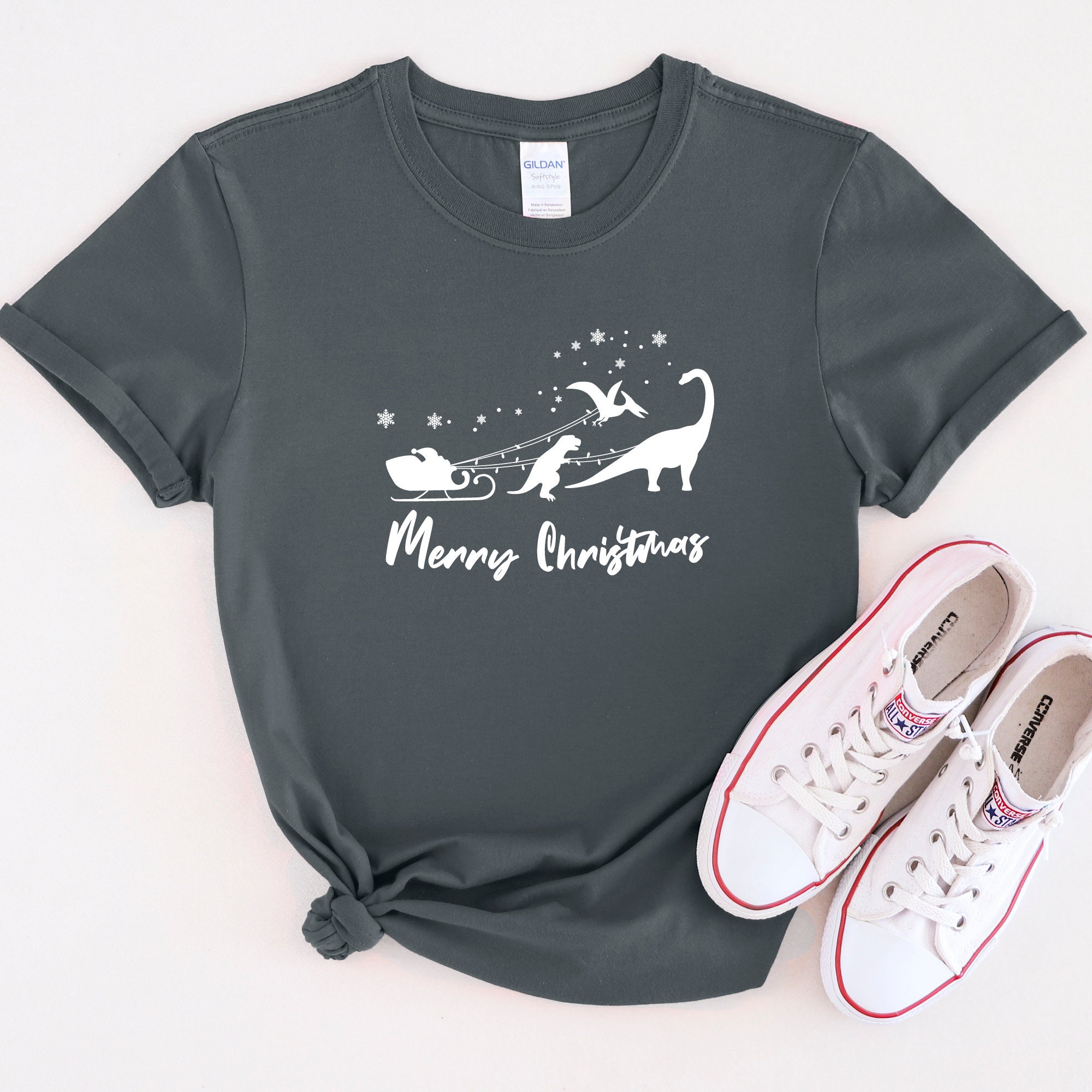 Discover Christmas Dinosaur T-Shirt, Family Christmas Shirt, Dinosaur Sleigh Shirt Christmas Gift, Christmas Squad Shirt, Christmas Party Shirts