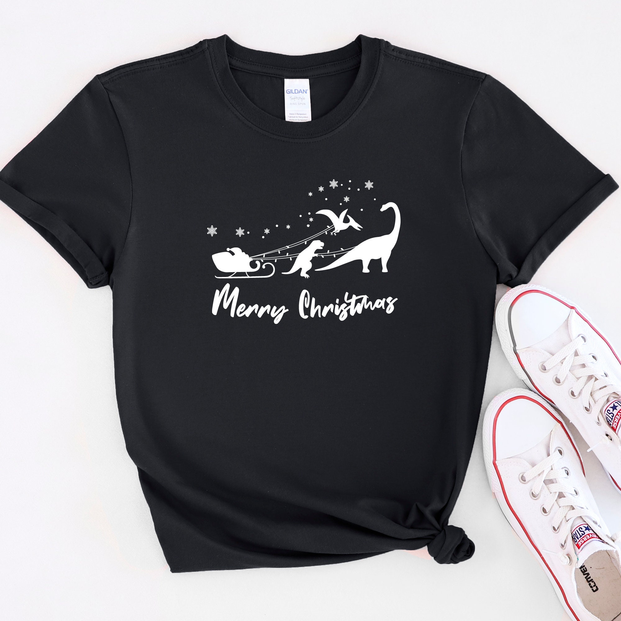 Discover Christmas Dinosaur T-Shirt, Family Christmas Shirt, Dinosaur Sleigh Shirt Christmas Gift, Christmas Squad Shirt, Christmas Party Shirts