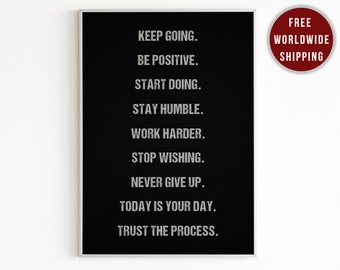 Hustle Rules, Motivational Poster Print, mamba mentality, 7 Rule of Life, Entrepreneur, Inspiration Canvas, Office, Home Decor, Real Estate