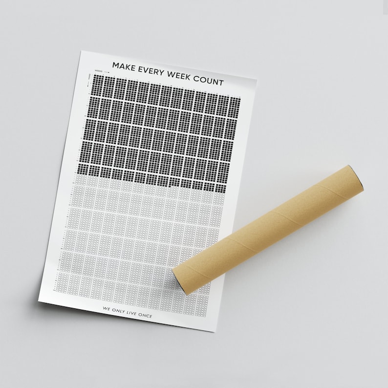 Personalized Life Calendar Poster: Memento Mori Weeks Tracker (digital Personalized Life Calendar Poster: Memento Mori Weeks Tracker (digital