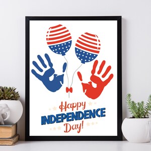 4th of July Handprint Craft, Printable Handprint Art for Toddler Preschool, 4th of July Activity, Fourth of July Printable PDF