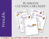 Kid's Playroom Cleaning Checklist Printable, Day Care Cleaning Schedule Digital Download
